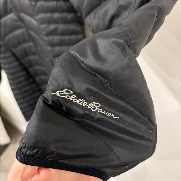 Eddie Bauer Down Black Long Puffy Parka Jacket Size M - Picture 2 of 10